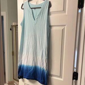 Lands' End Blue and White swim coverup Dress